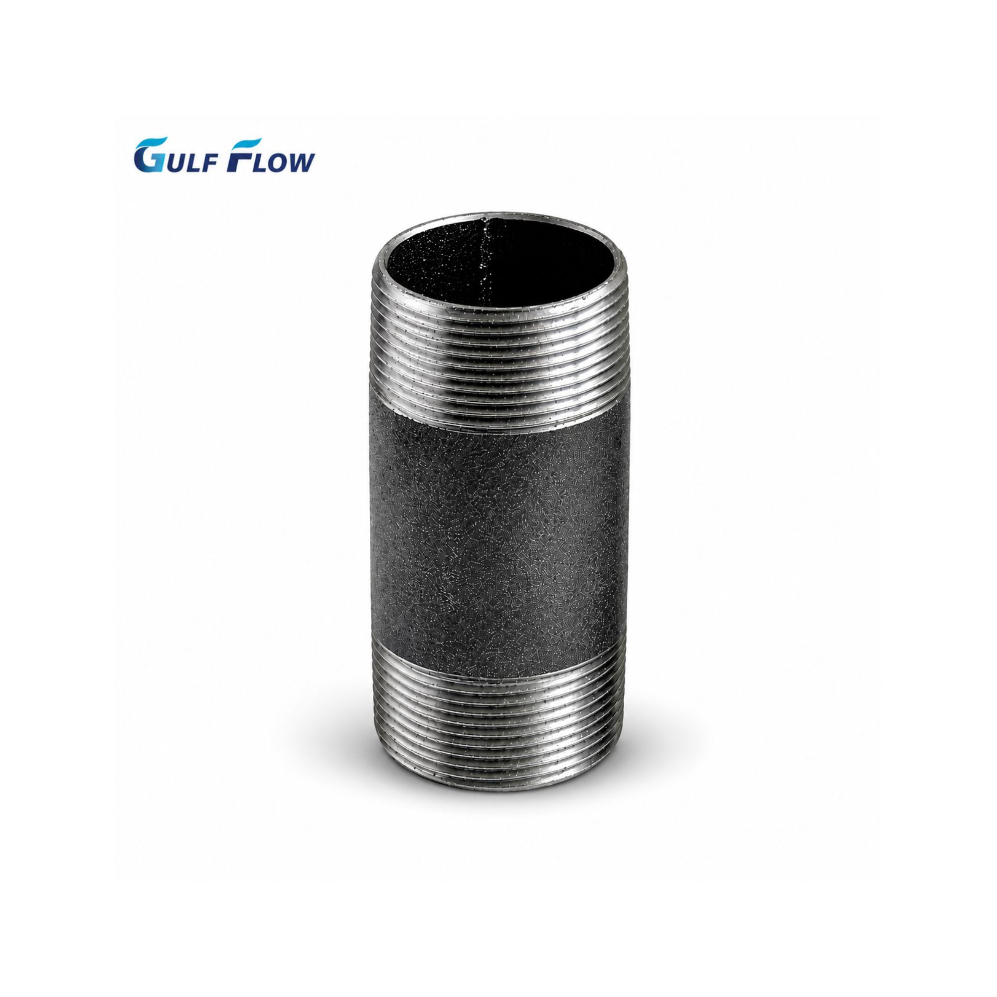 Black carbon steel barrel nipple pipe fitting threaded both ends SCH 40 SCH 80